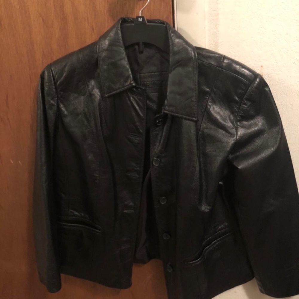 Preston and York black leather blazer